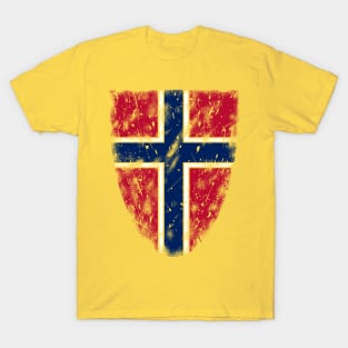 Norway Flag In A Coat Of Arms T-Shirt